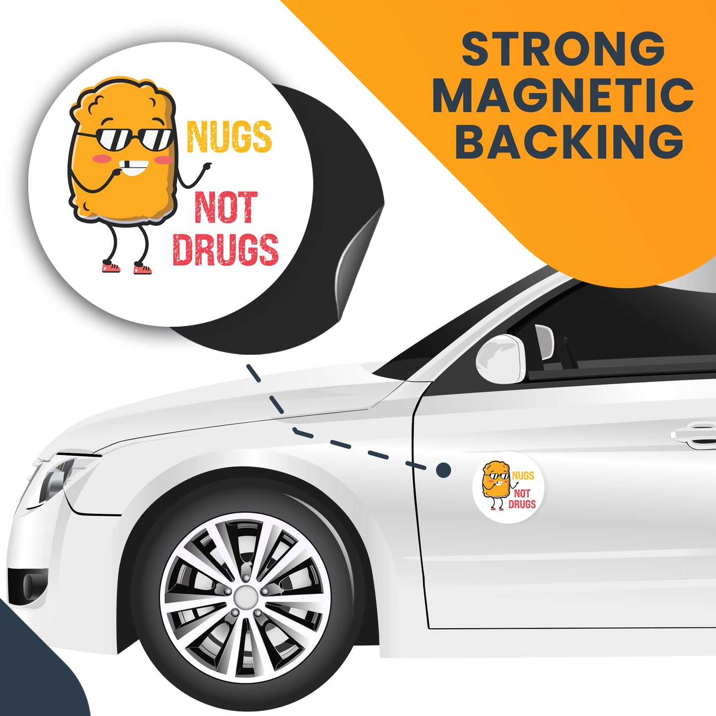 Magnet Me Up Nugs Not Drugs Funny Magnet Decal, 5 inch, Heavy Duty Automotive Magnet for Car Truck SUV Or Any Other Magnetic Surface, Perfect Humorous Gift for Chicken Nugget Lovers, Made in The USA