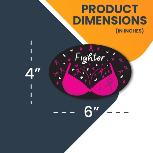 Magnet Me Up Fighter Breast Cancer Awareness Magnet Decal, 4x6 Inches, Heavy Duty Automotive Magnet for Car Truck SUV