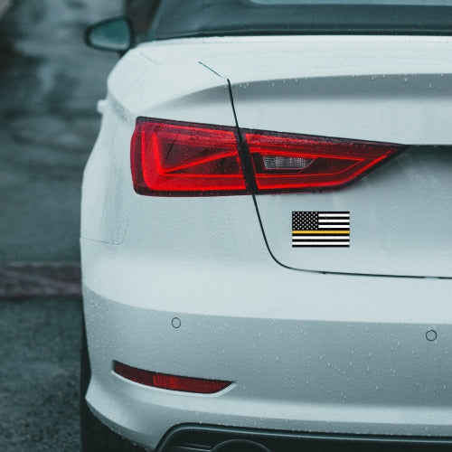 Thin Gold Line American Flag Magnet Decal 3x5 Heavy Duty for Car Truck SUV - In Support of all Emergency Services Dispatchers …