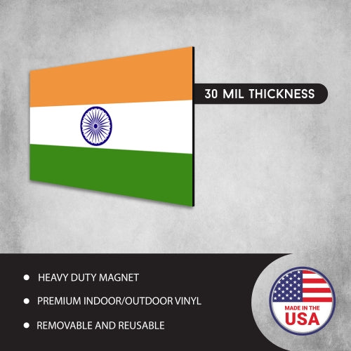 India Indian Flag Car Magnet Decal - 4 x 6 Heavy Duty for Car Truck SUV