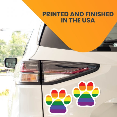 Magnet Me Up Blank LGBT Paw Print 2 Pack Magnet Paw Print Great for Car Truck SUV