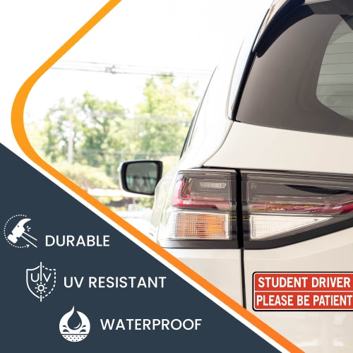 Magnet Me Up Student Driver Please be Patient Magnet Decal, 3x8 Inches, Heavy Duty Automotive Magnet for Car Truck SUV
