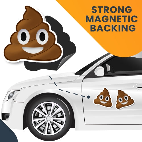 Magnet Me Up Poop Emoticon Magnet Decal, 5 Inch, 2 Pack, Cute Self-Expression Decorative Magnet for Car, Truck, SUV, Or Any Other Magnetic Surface