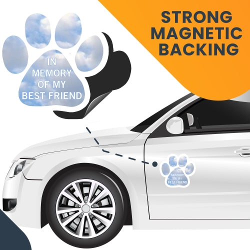 In Memory of My Best Friend Pawprint Car Magnet By Magnet Me Up 5" Paw Print Auto Truck Decal Magnet …