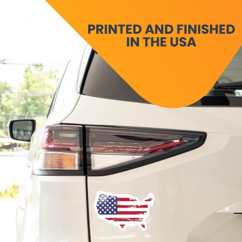Magnet Me Up Patriotic Distressed Thin Red Line American Flag in The Shape of The United States Magnet Decal, 4x6 Inches, Heavy Duty Automotive Magnet for Car Truck