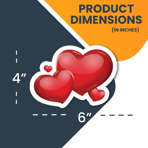 Red Hearts Car Magnet, 6" x 4" Auto Truck Decal Magnet …