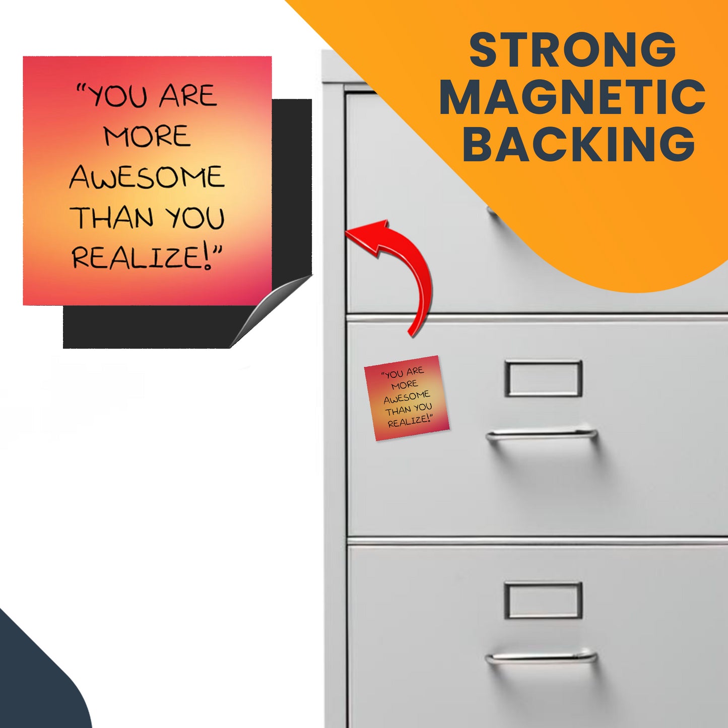 "You Are More Awesome Than You Realize!" Car Magnet Decal - 4 x 4" - Heavy Duty for Car Truck SUV …