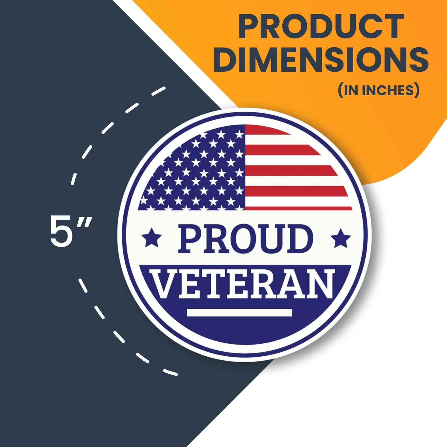 Magnet Me Up Proud Veteran Patriotic Red White and Blue Military Magnet Decal, 5 Inch, Perfect for Car, Truck, SUV, Gift, in Support of Veterans, Active Duty, Armed Forces