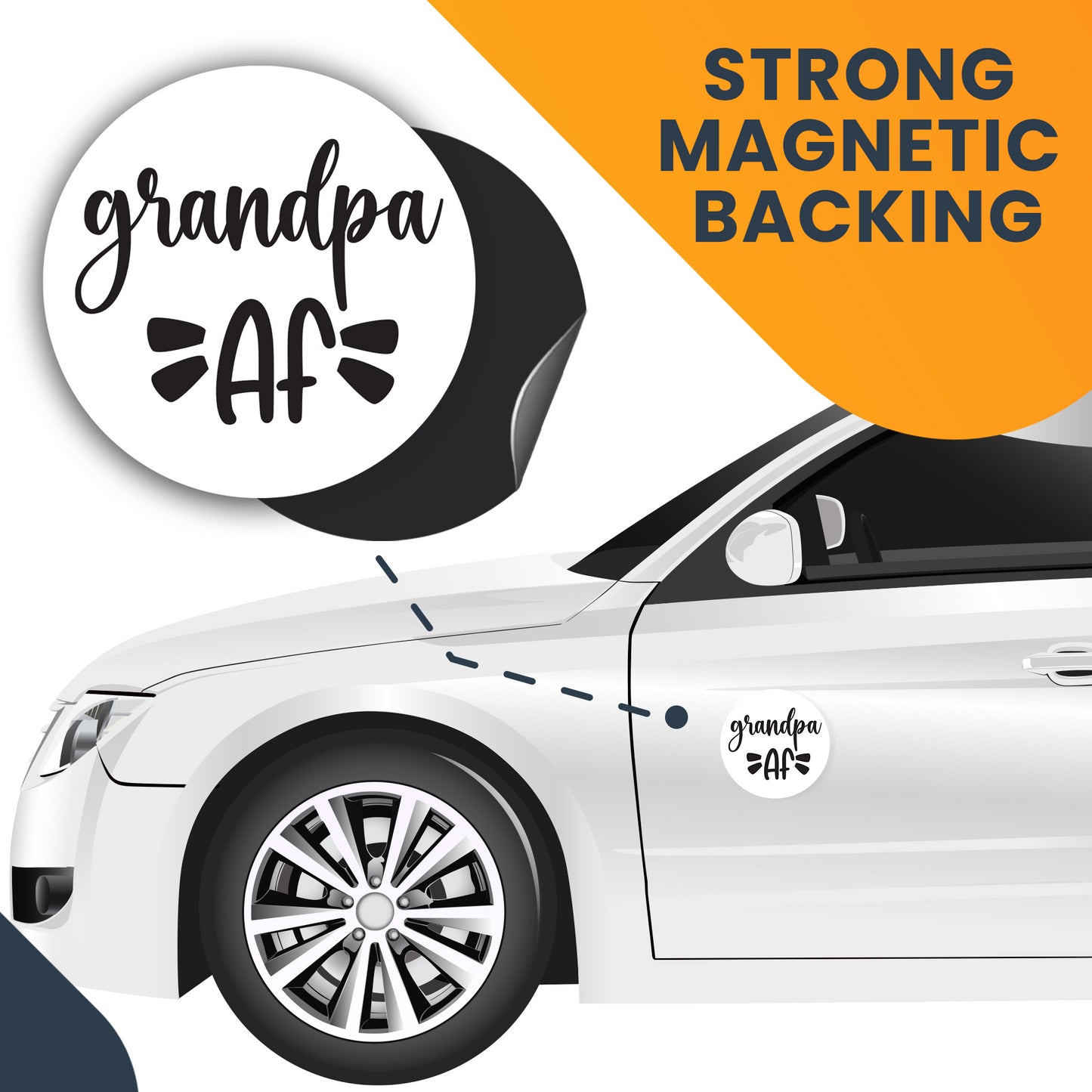 Magnet Me Up Funny Cute Grandpa AF Magnet Decal, 5 Inch, Heavy Duty Automotive Magnet for Car Truck SUV Or Any Other Magnetic Surface, for Grandfathers and Grandpas, Made in USA