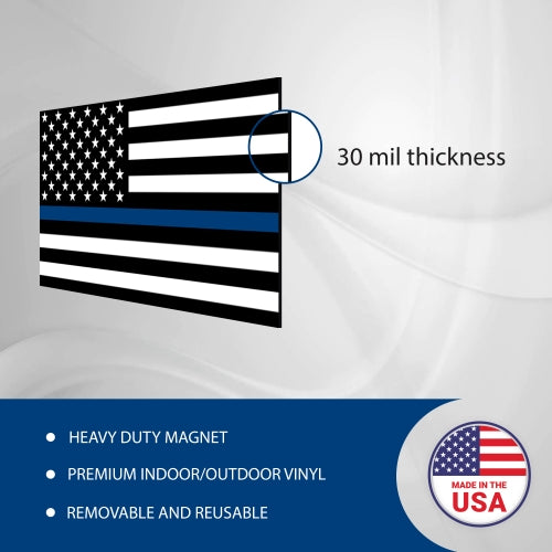 Thin Blue Line and Thin Blue Line American Flag Magnet Decal 3x5 - Heavy Duty for Car Truck SUV - 2 Pack - In Support of Police and Law Enforcement Officers …