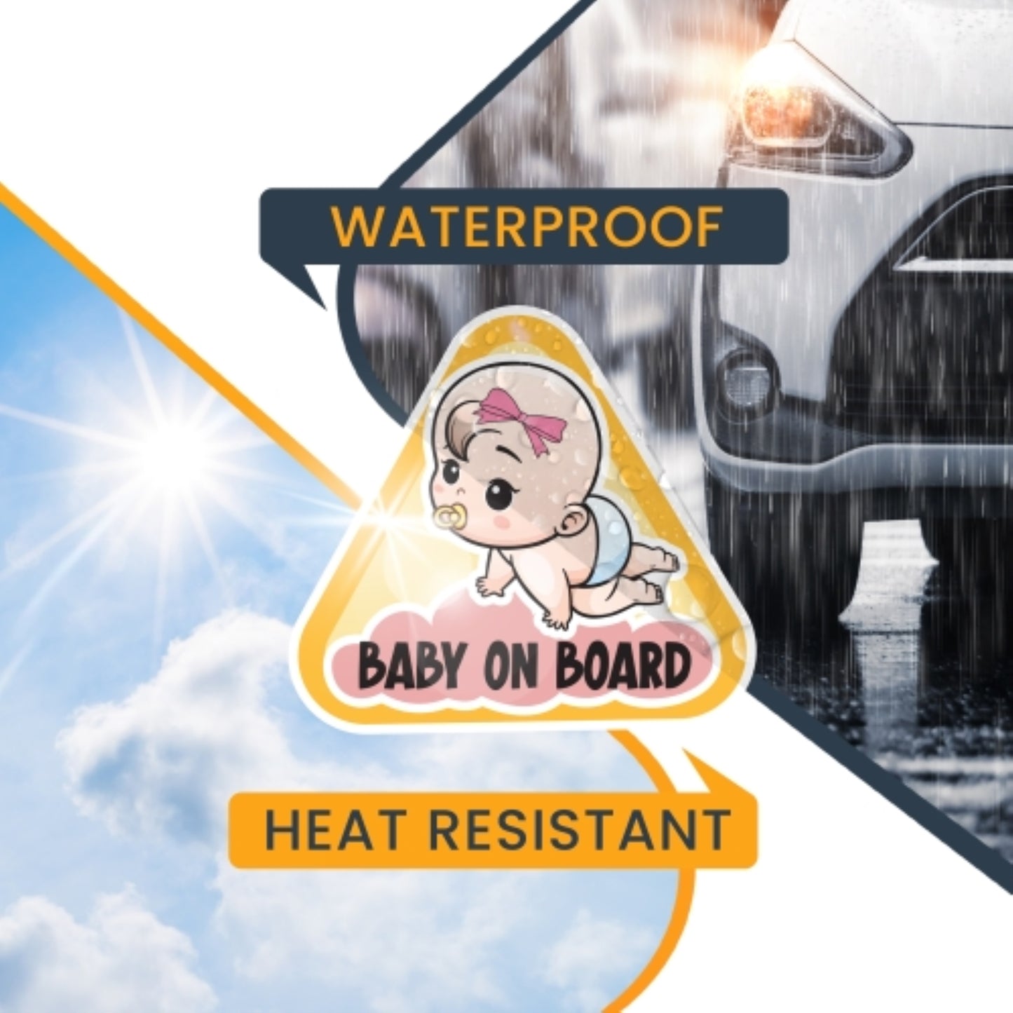 Magnet Me Up Girl Baby Babies On Board Magnet Decal, 5 inches, Heavy Duty Safety Automotive Magnet for Car Truck SUV Or Any Other Magnetic Surface