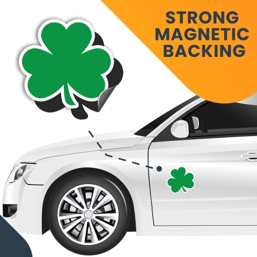 Green Shamrock Car Magnet 5-3/4" Decal - Heavy Duty for Car Truck SUV …