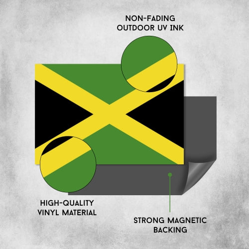 Jamaica Jamaican Flag Car Magnet Decal - 4 x 6 Heavy Duty for Car Truck SUV …