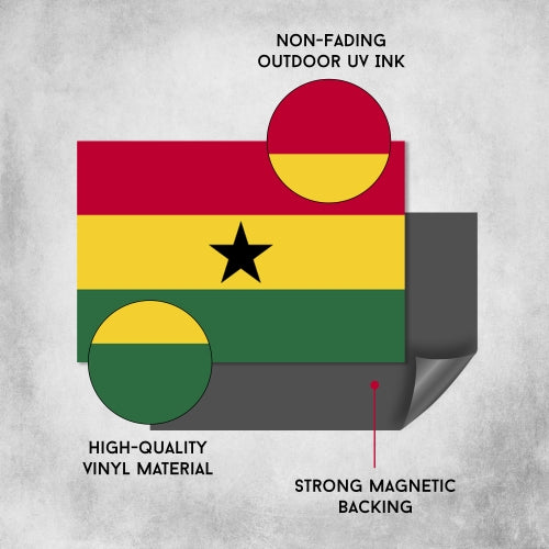 Ghana Flag Car Magnet Decal - 4 x 6 Heavy Duty for Car Truck SUV …