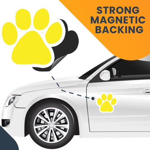 Blank Yellow Pawprint Car Magnet By Magnet Me Up 5" Paw Print Auto Truck Decal Magnet …