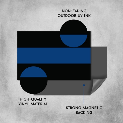 Magnet Me Up Thin Blue Line Magnet Decal 4x6-Heavy Duty for Car Truck SUV-In Support of Police and Law Enforcement Officers