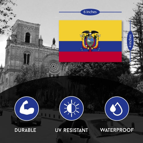Ecuador Flag Car Magnet Decal - 4 x 6 Heavy Duty for Car Truck SUV