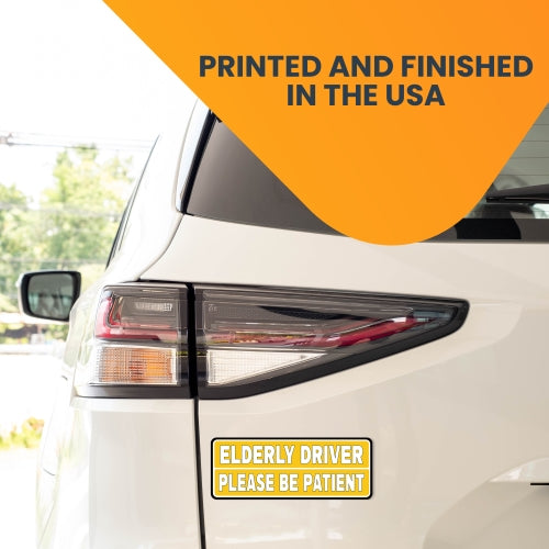 Magnet Me Up Elderly Driver Please Be Patient Magnet Decal, 3x8 Inches, Heavy Duty Automotive Magnet for Car Truck SUV Or Any Other Magnetic Surface