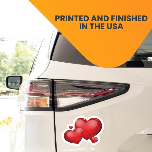 Red Hearts Car Magnet, 6" x 4" Auto Truck Decal Magnet …