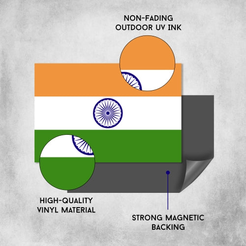 India Indian Flag Car Magnet Decal - 4 x 6 Heavy Duty for Car Truck SUV