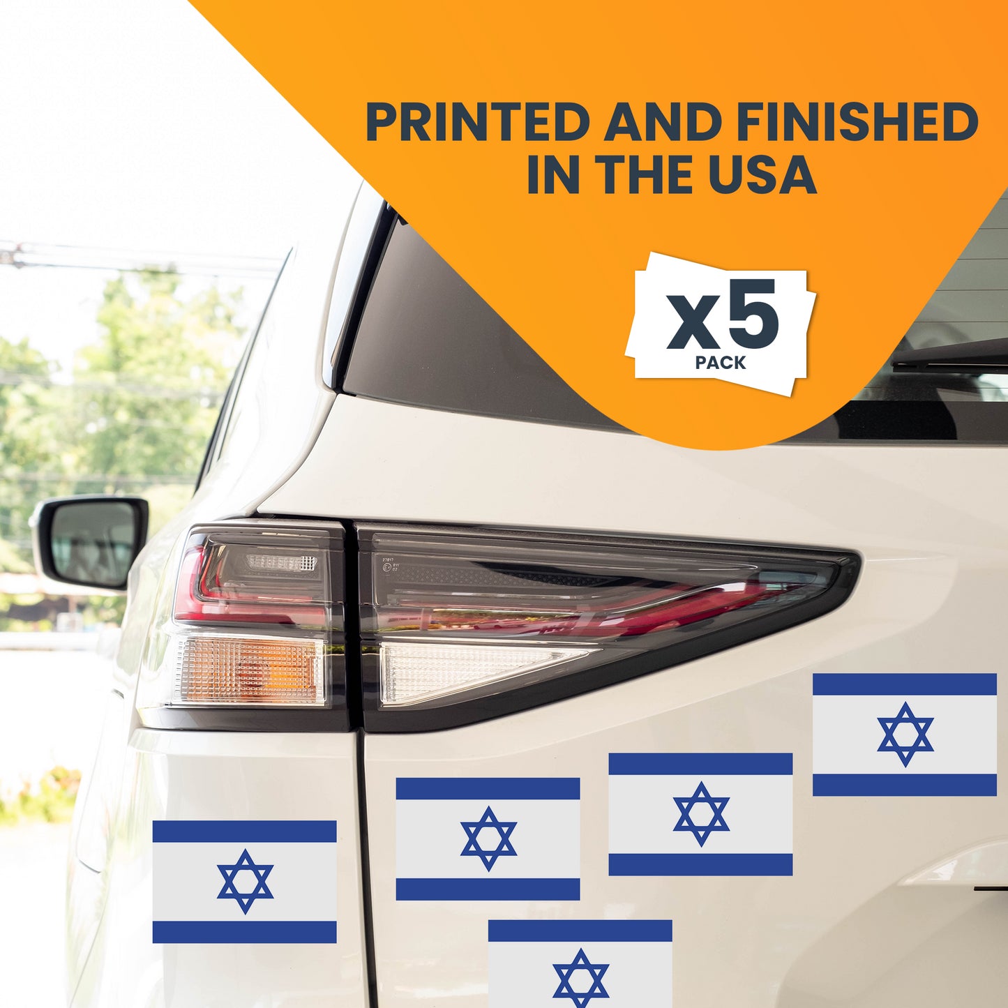 Magnet Me Up Israel Israeli Flag Magnet Decal, 4x6 Inches, 5 Pack, Blue and White, Heavy Duty Automotive Magnet for Car Truck SUV