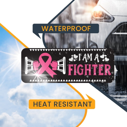 Magnet Me Up I Am A Fighter Breast Cancer Awareness Magnet Decal, 3x8 Inches, Heavy Duty Automotive Magnet for Car Truck SUV Or Any Other Magnetic Surface