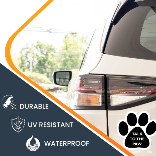 Talk to the Paw Pawprint Car Magnet By Magnet Me Up 5" Paw Print Auto Truck Decal Magnet …