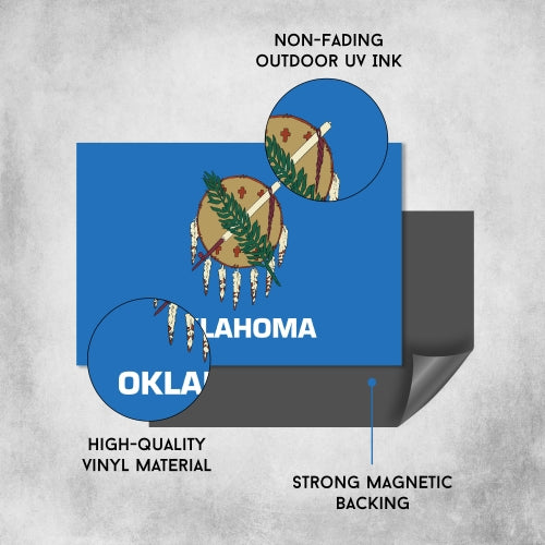 Oklahoma Car Magnet US State Flag Refrigerator Locker SUV Heavy Duty Waterproof… …
