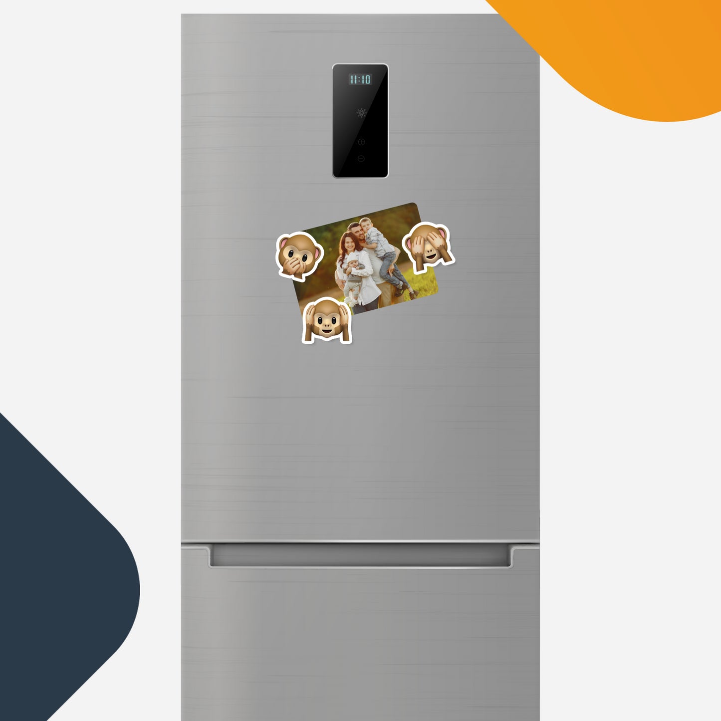 Monkey Emoticon Magnets, Variety of 3 Monkey Emoticon Covering Eyes, Ears, and Mouth Decals Perfect for Car or Truck