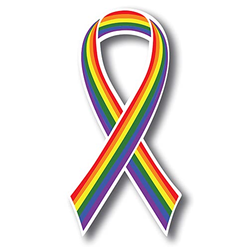 Magnet Me Up LGBTQ Gay Pride Flag Ribbon in Support of LGBTQ Rights Magnet Decal, 3.5x7 Inches, Heavy Duty Waterproof for Car, Truck, SUV or Any Other Magnetic Surfaces