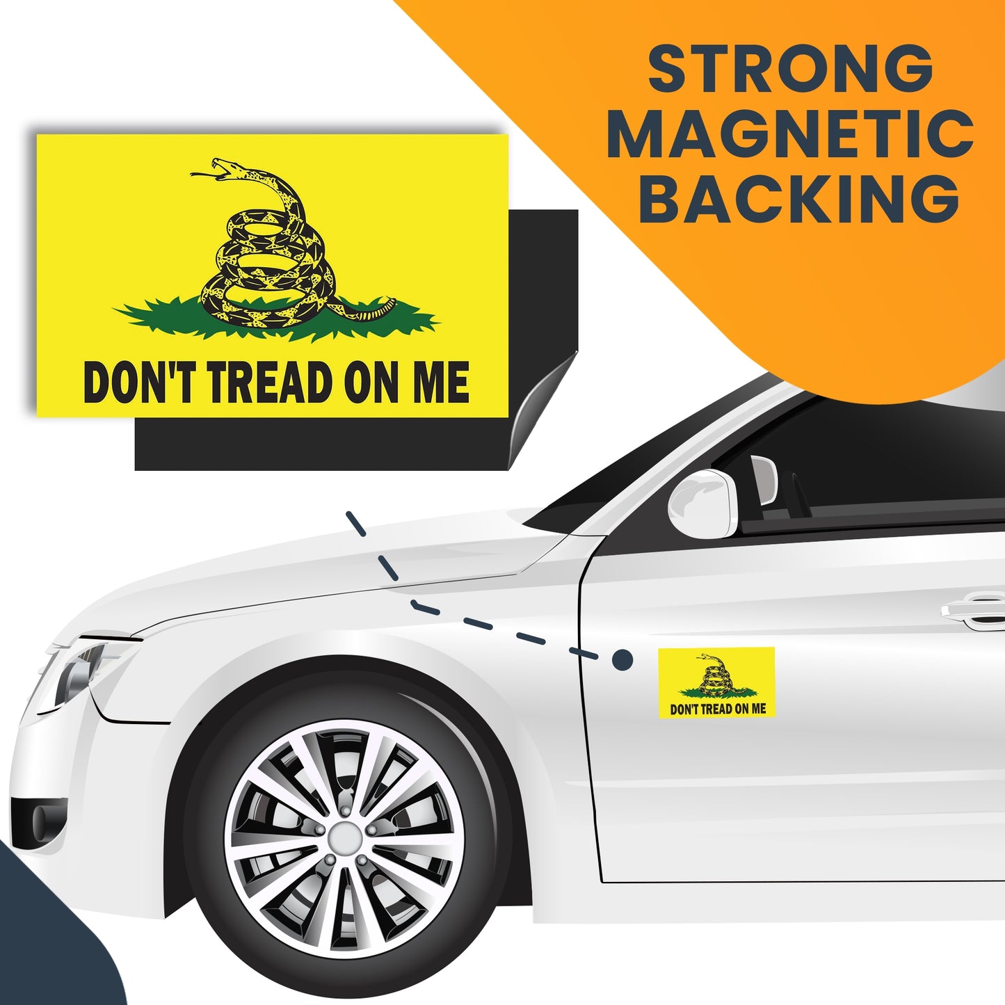 Don't Tread on Me Gadsden Flag 3 x 5 Car Magnet Decal - Heavy Duty for Car Truck SUV