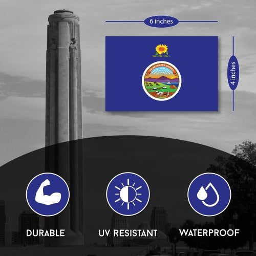 Magnet Me Up Kansas Car Magnet Decal US State Flag 4x6 Refrigerator Locker SUV Heavy Duty Waterproof