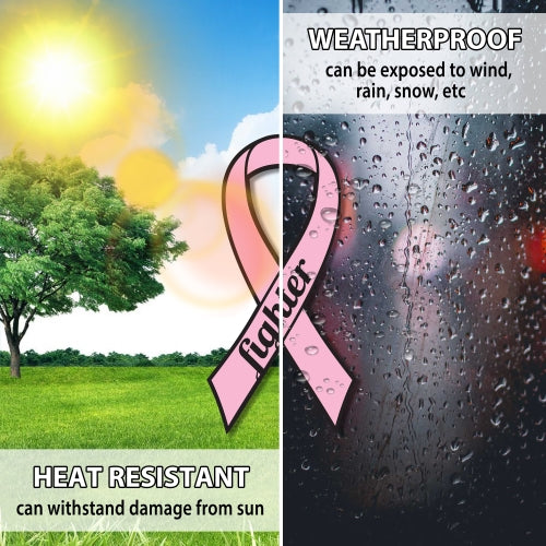 Pink Breast Cancer Fighter Ribbon Car Magnet Decal Heavy Duty Waterproof …