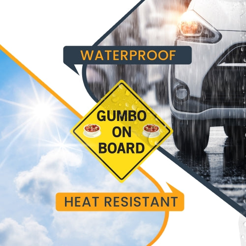 Magnet Me Up Gumbo On Board Car Magnet Decal, 5x5 Inches, Heavy Duty Automotive Magnet for Car Truck SUV