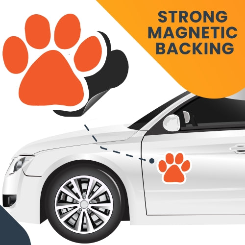 Blank Orange Pawprint Car Magnet By Magnet Me Up 5" Paw Print Auto Truck Decal Magnet …