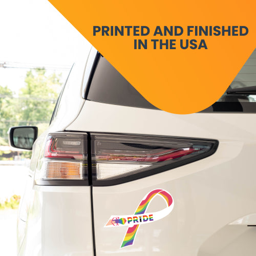 Magnet Me Up LGBTQ ay Pride Ribbon in Support of LGBTQ Rights Magnet Decal, 3.5x7 Inches, Heavy Duty Waterproof for Car, Truck, SUV or Any Other Magnetic Surfaces