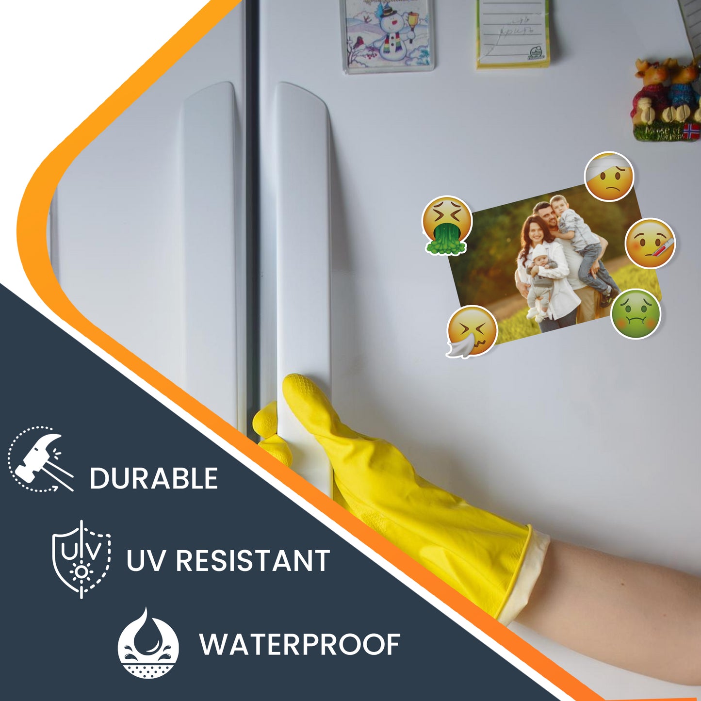 Magnet Me Up Today's Mood Sick Emoticon Magnet Decal Variety Pack, One 3.5x4 Inch Mood Board and Five 3 Inch Mini Emoticons, Cute Decorative Magnet For Refrigerator, Or Any Other Magnetic Surface