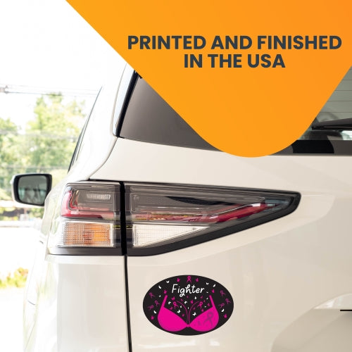 Magnet Me Up Fighter Breast Cancer Awareness Magnet Decal, 4x6 Inches, Heavy Duty Automotive Magnet for Car Truck SUV