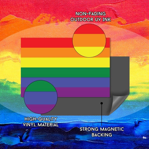 Magnet Me Up Gay Pride Rainbow Flag Car Magnet Decal-LGBT-4x6-Waterproof Lesbian Gay Bisexual Transexual
