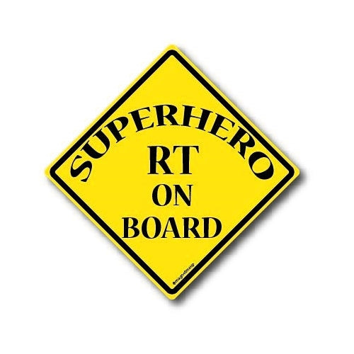 Superhero RT On Board Magnet Decal Perfect for Car or Truck
