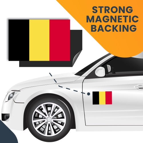 Magnet Me Up Belgium- Belgian Brussels Flag Car Magnet Decal, 4x6 Inches, Heavy Duty Automotive Magnet for Car, Truck SUV