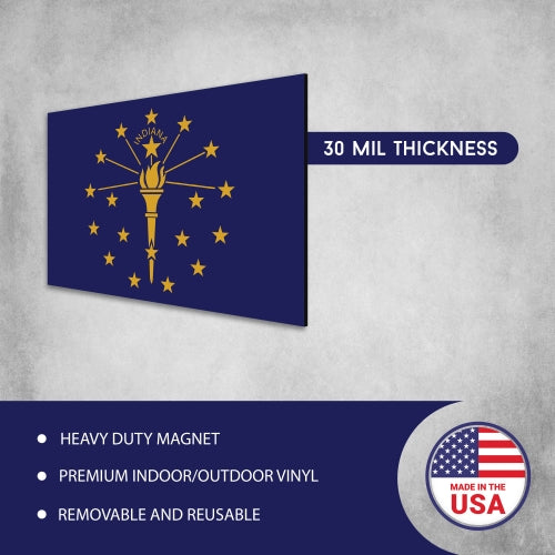 Magnet Me Up Indiana Car Magnet Decal US State Flag 4x6 Refrigerator Locker SUV Heavy Duty Waterproof