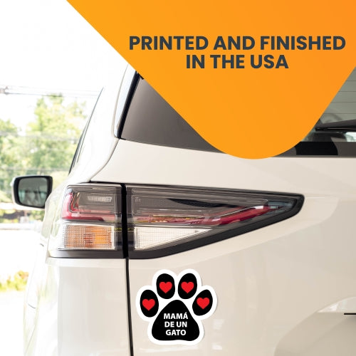 Magnet Me Up Mama De Un Gato 5" Paw Print Decal - Heavy Duty Magnet for Car Truck SUV