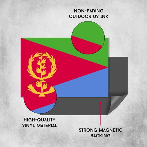Eritrea Eritrean Flag Car Magnet Decal - 4 x 6 Heavy Duty for Car Truck SUV