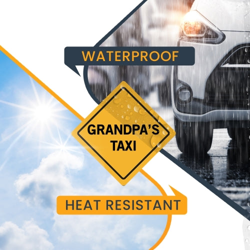 Grandpa's Taxi Car Magnet Decal - 5 x 5 Heavy Duty for Car Truck SUV Waterproof