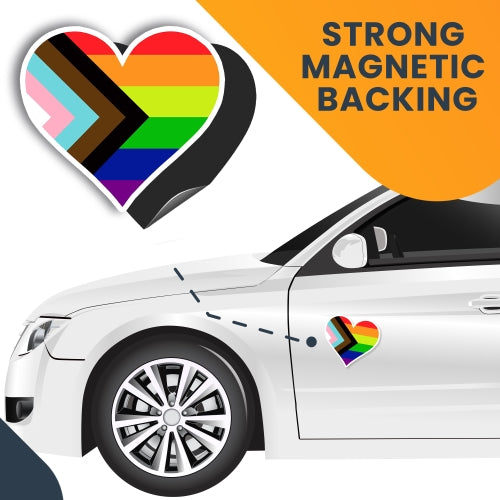 Magnet Me Up New LGBTQ Heart Magnet Decal - Heavy Duty Magnet for Car Truck SUV