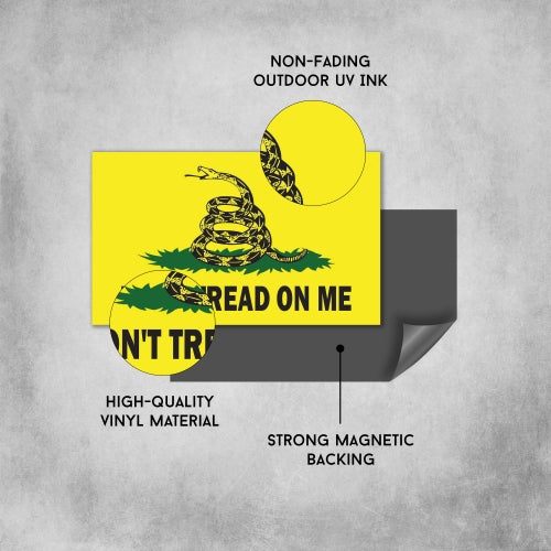 Don't Tread on Me Gadsden Flag 2PK 3 x 5 Car Magnet Decal - Heavy Duty for Car Truck SUV