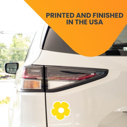 Yellow Flower Car Magnet 5" Decal - Heavy Duty for Car Truck SUV