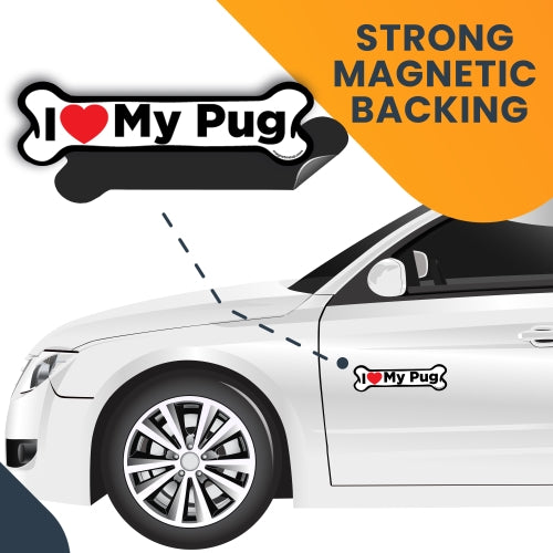 Magnet Me Up I Love My Poodle Dog Bone Car Magnet - 2x7 Dog Bone Auto Truck Decal Magnet …