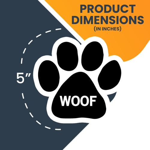Woof Pawprint Car Magnet By Magnet Me Up 5" Paw Print Auto Truck Decal Magnet …